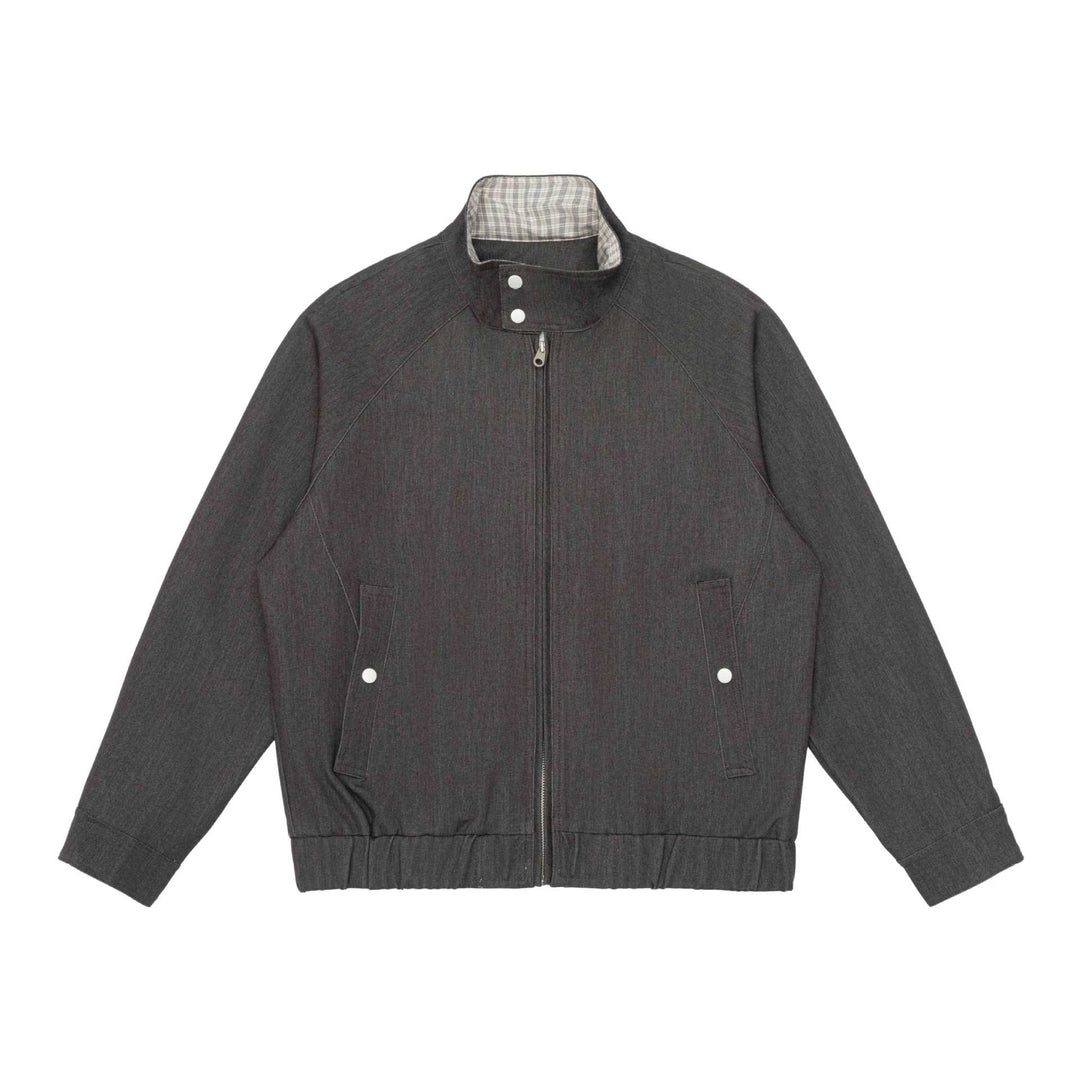 Unisex Kurzblouson im Denim‑Mix mit gesteppter Teilung, Stehkragen und verdecktem Reißverschluss Shop Nory