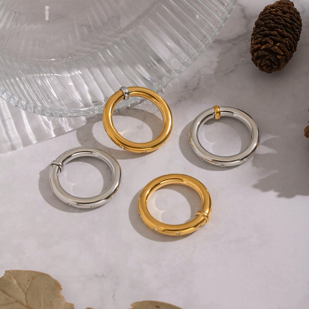 Damen Edelstahlring mit Zirkonia-Shop Nory