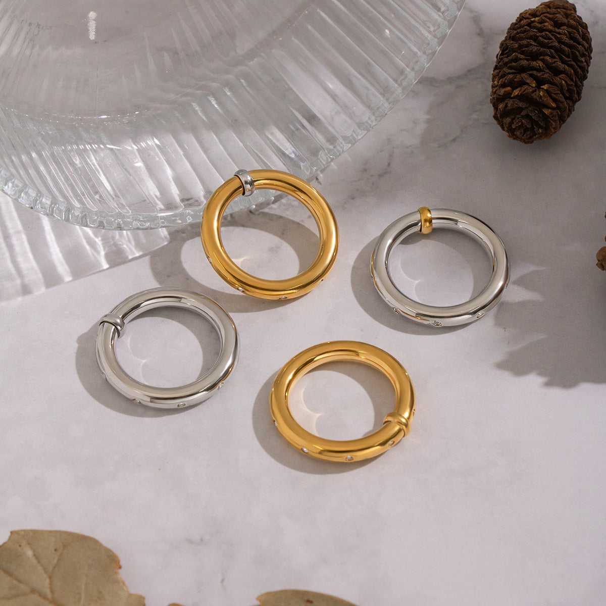 Damen Edelstahlring mit Zirkonia-Shop Nory