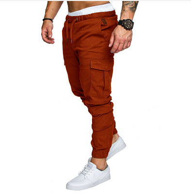 Herren taillierter Cargo-Jogger mit elastischem Bund, Kordelzug und aufgesetzten Taschen Shop Nory