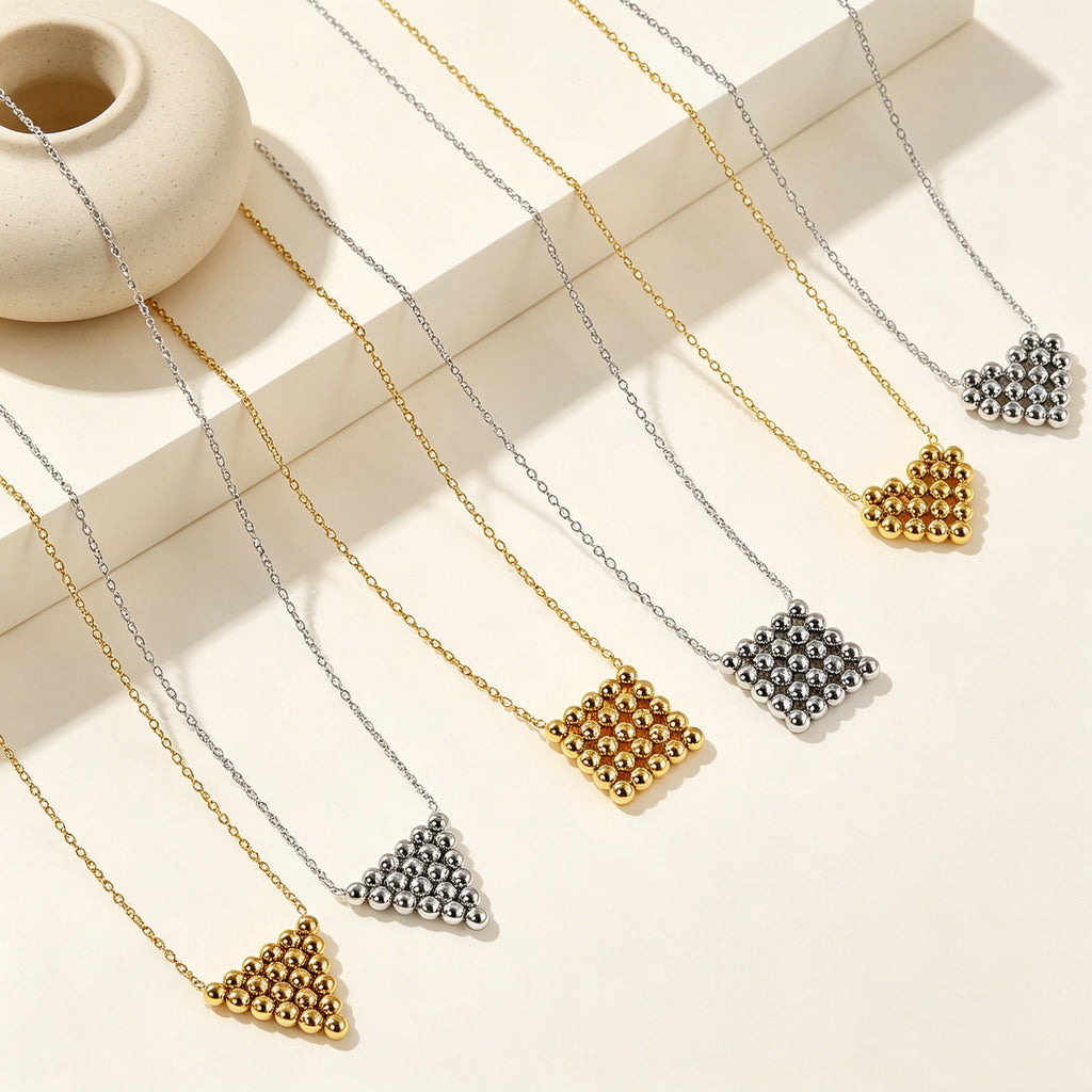 Damen elegante Halskette mit geometrischem Anhänger und verstellbarem Verschluss Shop Nory
