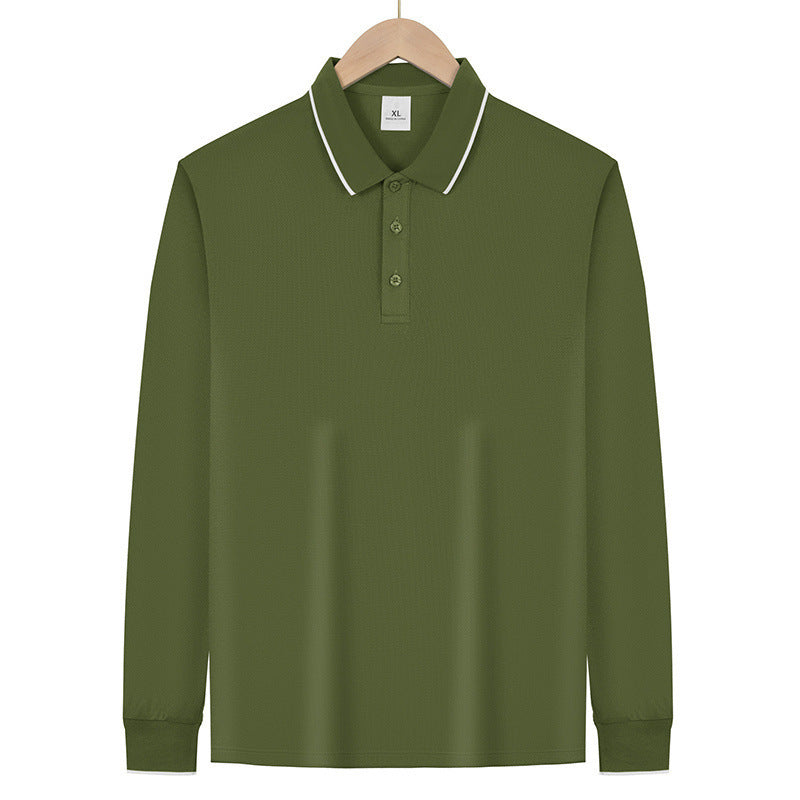Herren Langärmeliges Funktions-Poloshirt mit Piquéstruktur und Kontrastkragen Shop Nory