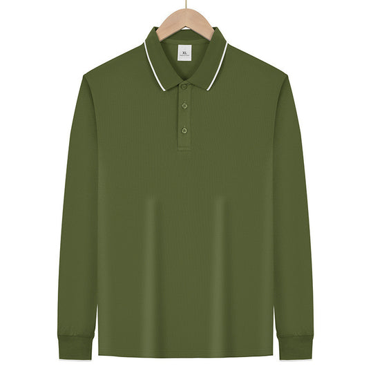 Herren Langärmeliges Funktions-Poloshirt mit Piquéstruktur und Kontrastkragen Shop Nory