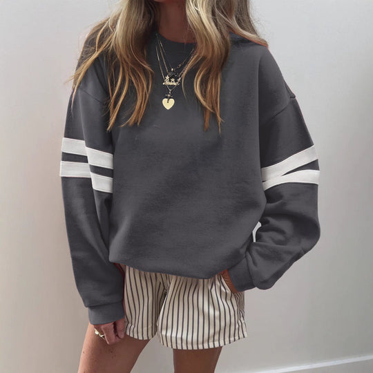 Damen Weit geschnittenes Sweatshirt mit Kontraststreifen an den Ärmeln Shop Nory