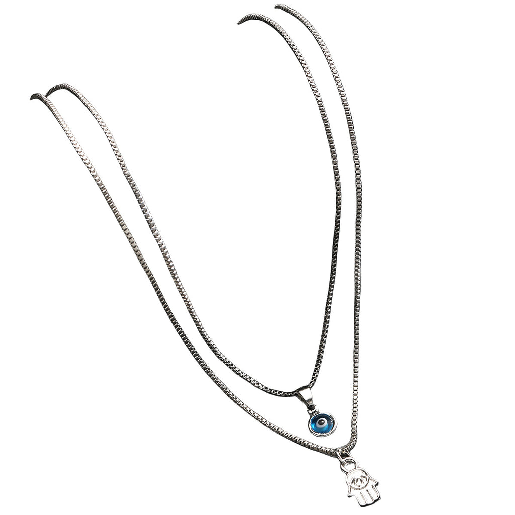 Damen Halskette Set mit schützendem Auge und Handanhänger Shop Nory