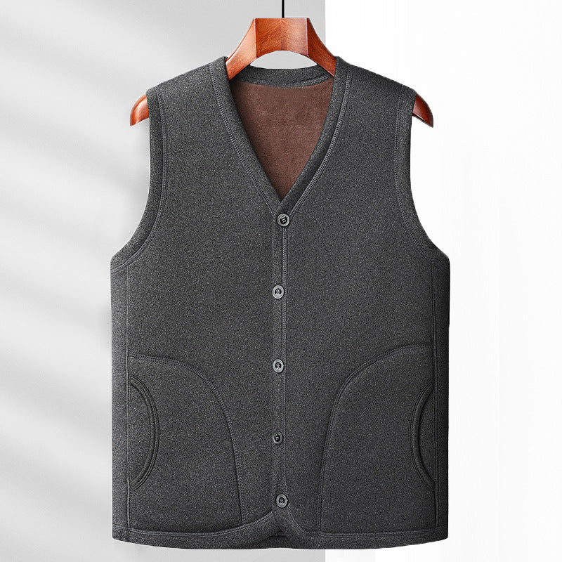 Herren Wattierte Thermo-Weste mit kuscheligem Fleece-Innenfutter und Knopfleiste Shop Nory