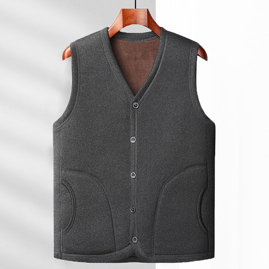 Herren Wattierte Thermo-Weste mit kuscheligem Fleece-Innenfutter und Knopfleiste Shop Nory
