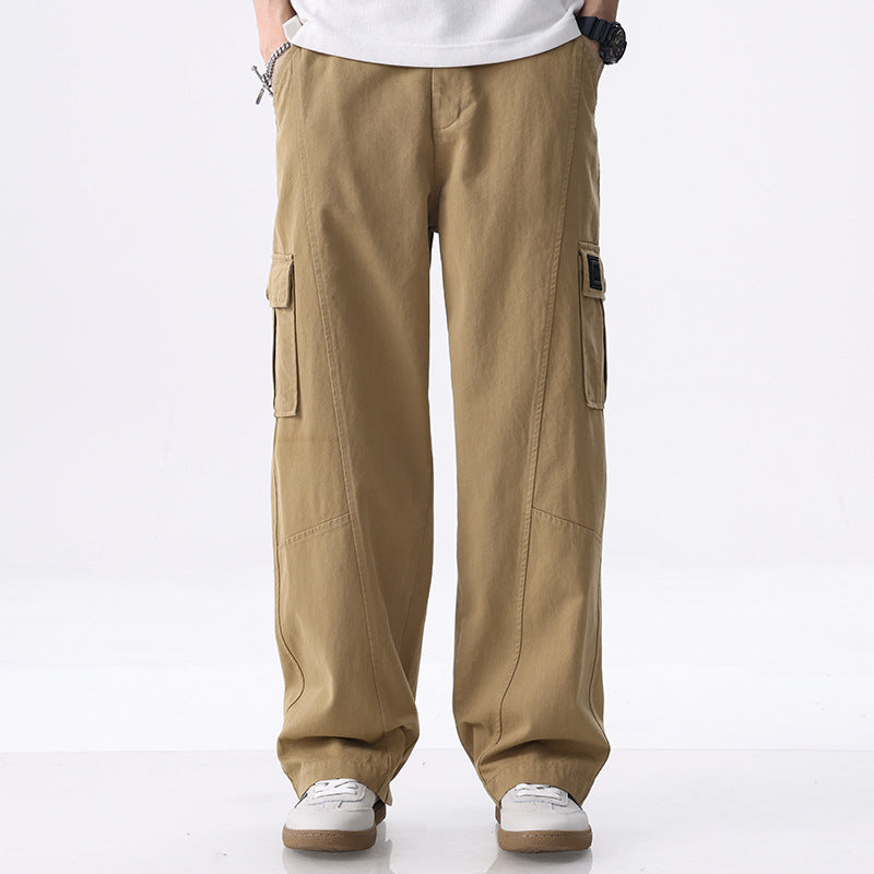 Herren weit geschnittene Baumwoll-Cargohose mit aufgesetzten Beintaschen und Relaxed-Fit Shop Nory