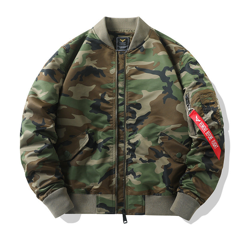 Herren Aviator-Bomberjacke im Military-Utility-Look mit Ärmeltasche und auffälligem Flugbändchen Shop Nory