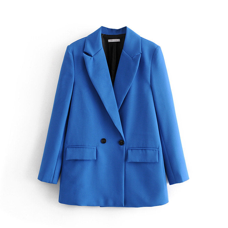 Damen Oversize Doppelreihiger Blazer mit fallendem Revers und weicher Innenfütterung Shop Nory