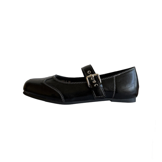 Damen Elegant verspielt Mary Jane Ballerinas mit dekorativem Riemen