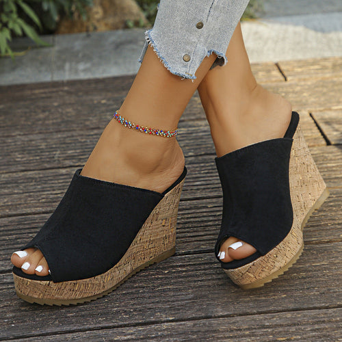 Damen Clogs mit elegantem Kork-Wedge-Design