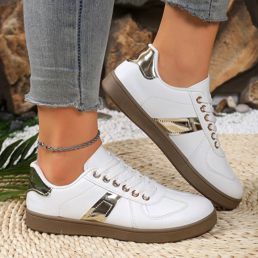 Damen Sneakers mit glänzenden Akzenten und bequemem Fußbett
