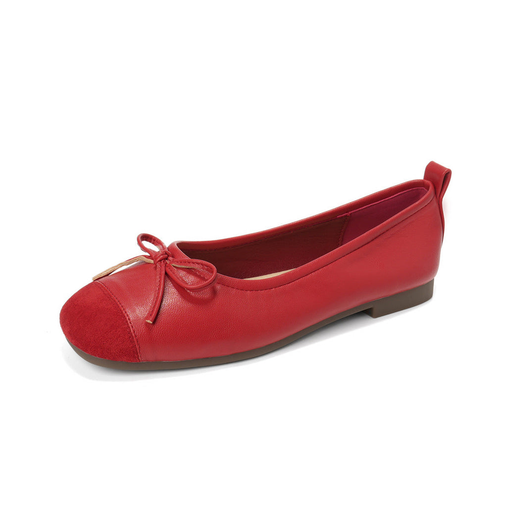 Damen Ballerinas mit elegantem Schleifenakzent aus hochwertigem Leder