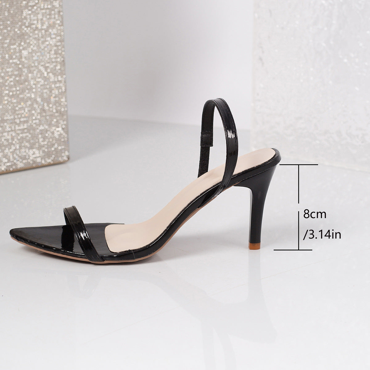 Damen Elegante Slingback Sandalen mit transparentem Mittelteil und modischem Absatz