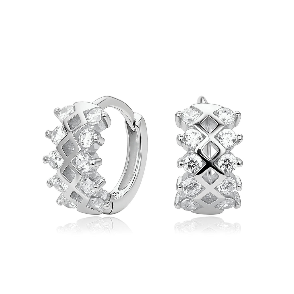 Damen Ohrringe mit elegantem Zirkonbesatz und hochwertigem 925 Sterlingsilber Shop Nory