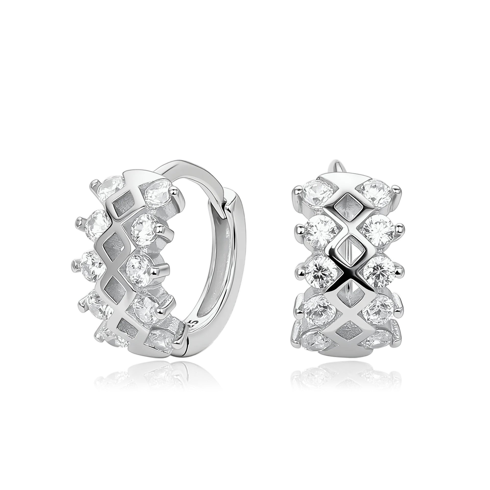 Damen Ohrringe mit elegantem Zirkonbesatz und hochwertigem 925 Sterlingsilber Shop Nory