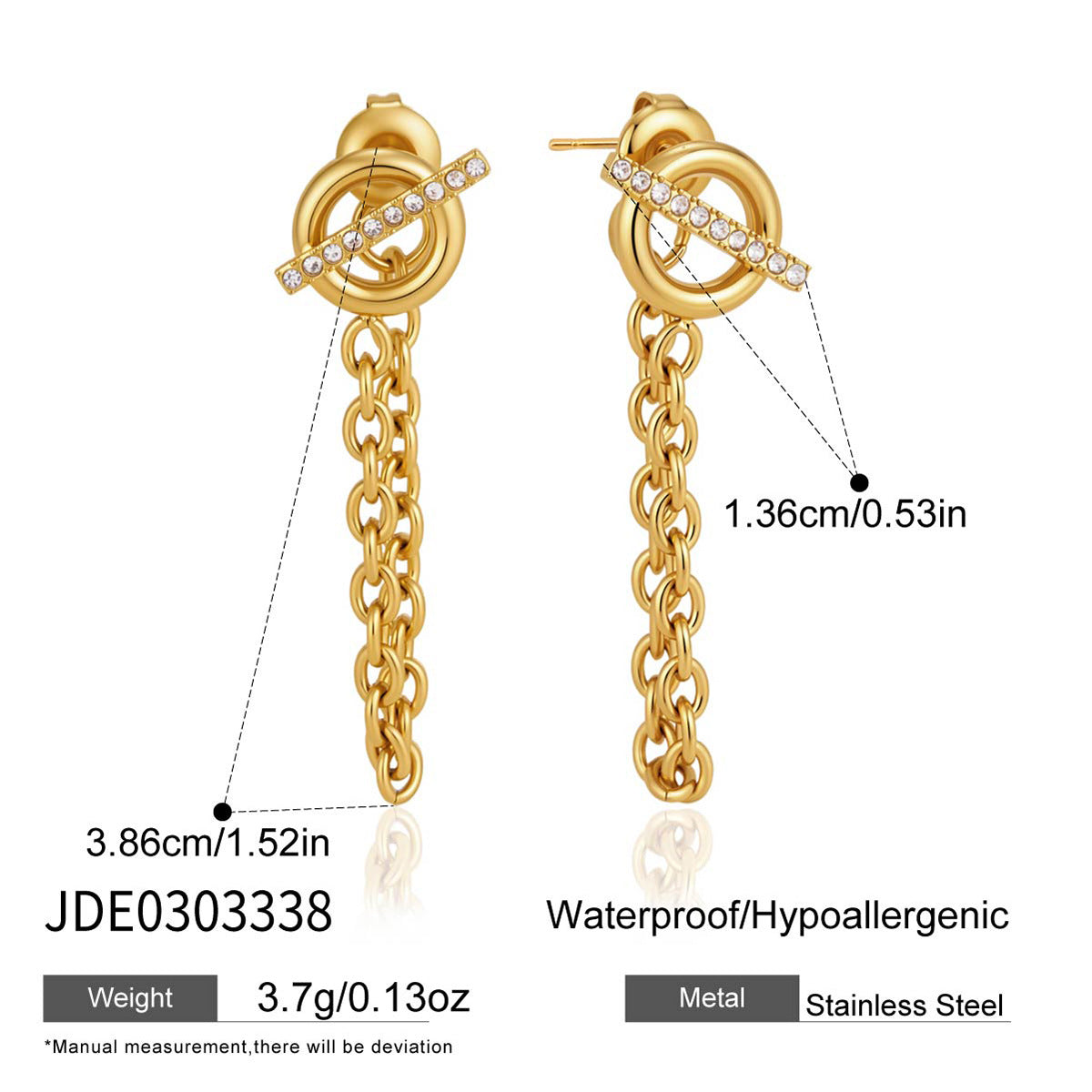 Damen Ohrhänger mit elegantem Ketten- und Zirkonia-Design Shop Nory