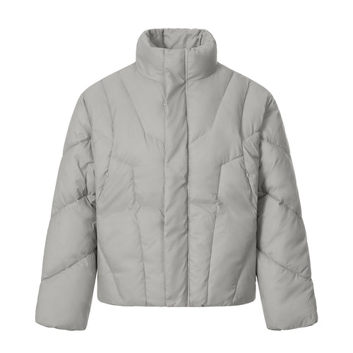 Unisex Kurze gesteppte Isolationsjacke mit wärmendem Funnelkragen Shop Nory