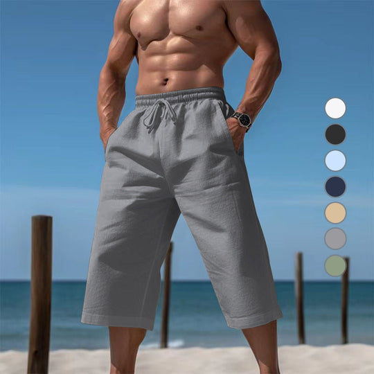 Herren nan lässige knielange Bermuda-Shorts mit elastischem Bund und Tunnelzug