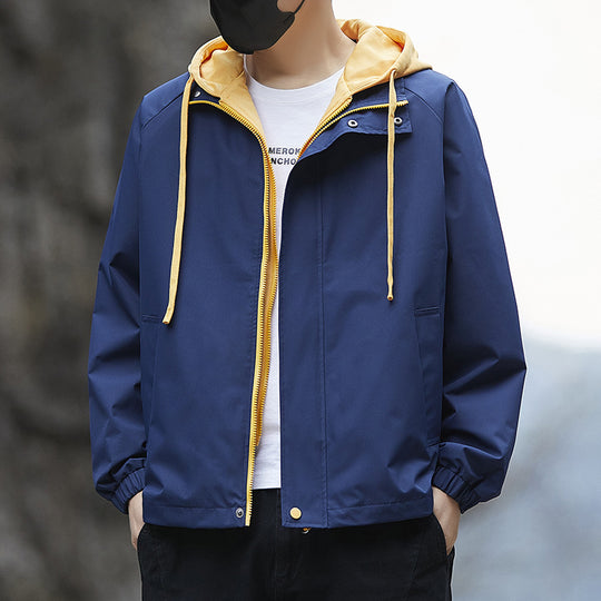 Herren Leichte Regenjacke mit verstellbarem Kapuzenkragen Shop Nory