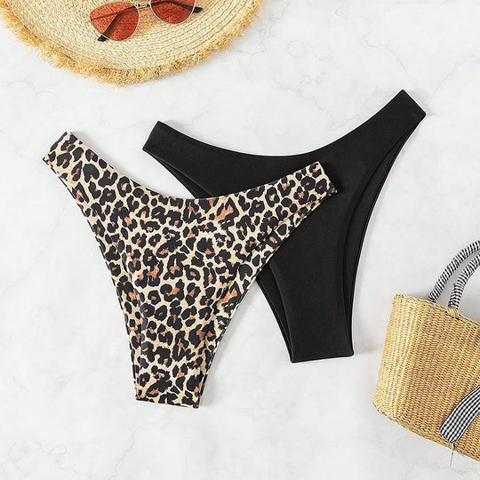Damen Bikini-Hipster mit raffiniertem Leo-Muster und klassischem Schwarz Shopnory