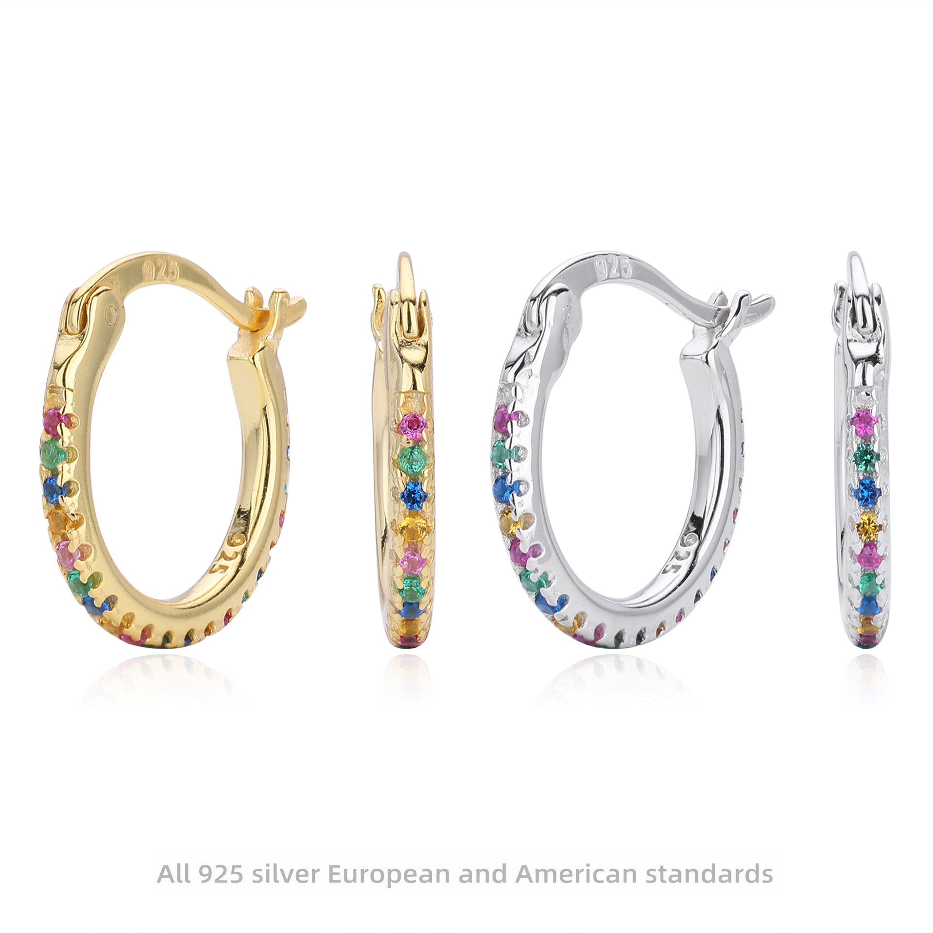 Damen Ohrstecker mit bunten Zirkonia Shop Nory