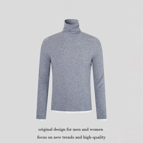 Herren Slim-Fit Rollkragen-Feinstrickshirt mit Melange-Jersey und Stretch Shop Nory