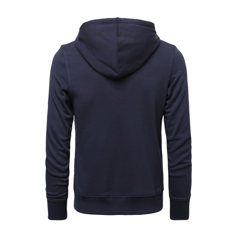 Herren nan schmal geschnittener Zip-Hoodie mit Metall-Reißverschluss, doppellagiger Kapuze und Kängurutasche Shop Nory