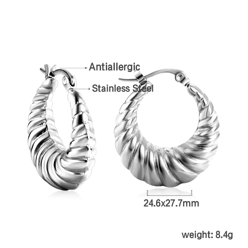 Damen Edelstahl Creolen mit innovativem Bambusdesign Shop Nory