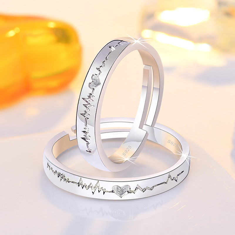 Damenring mit Herz- und EKG-Design Shop Nory