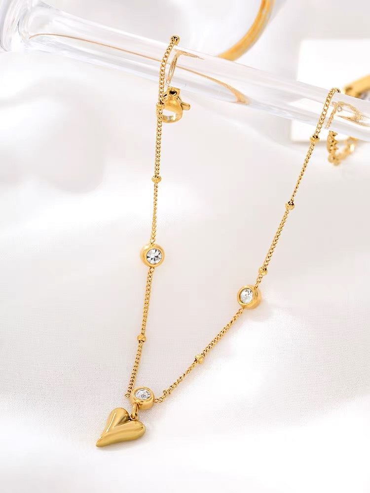 Damen Zierliches Herz Charm Fußkettchen Shop Nory