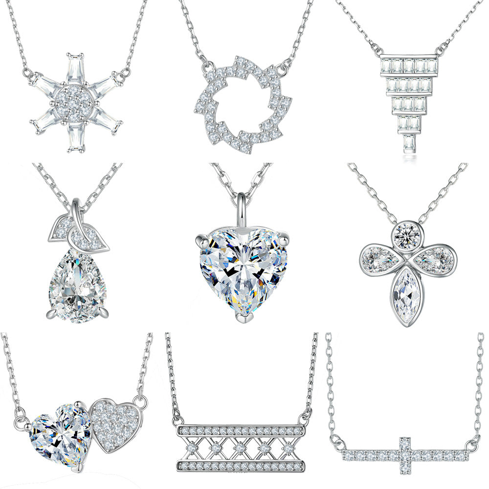 Damen Halskette mit herzförmigem Anhänger aus funkelndem Zirkonia Shop Nory