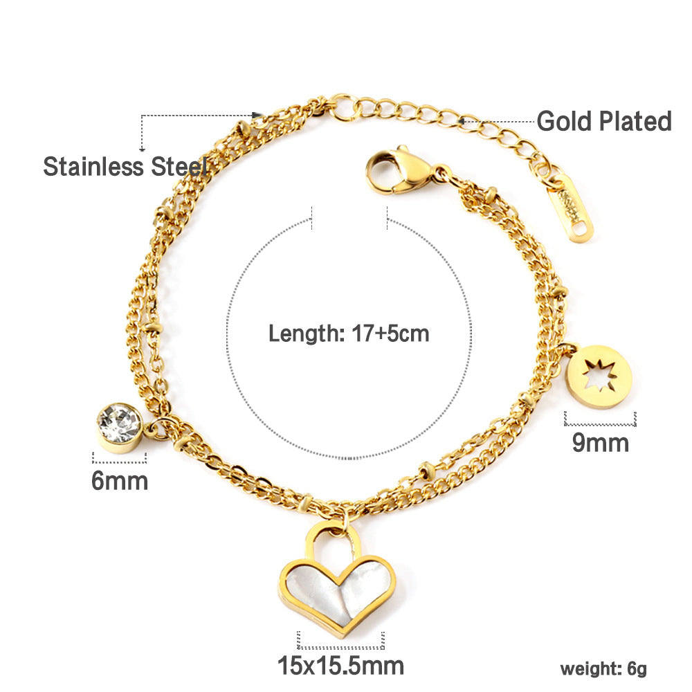 Damen elegante Armkette mit funkelndem Kristall Shop Nory