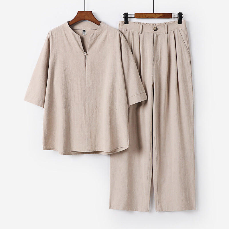 Herren Zweiteiliges Leichtes Freizeitset mit Stehkragen und elastischer Bundhose Shop Nory