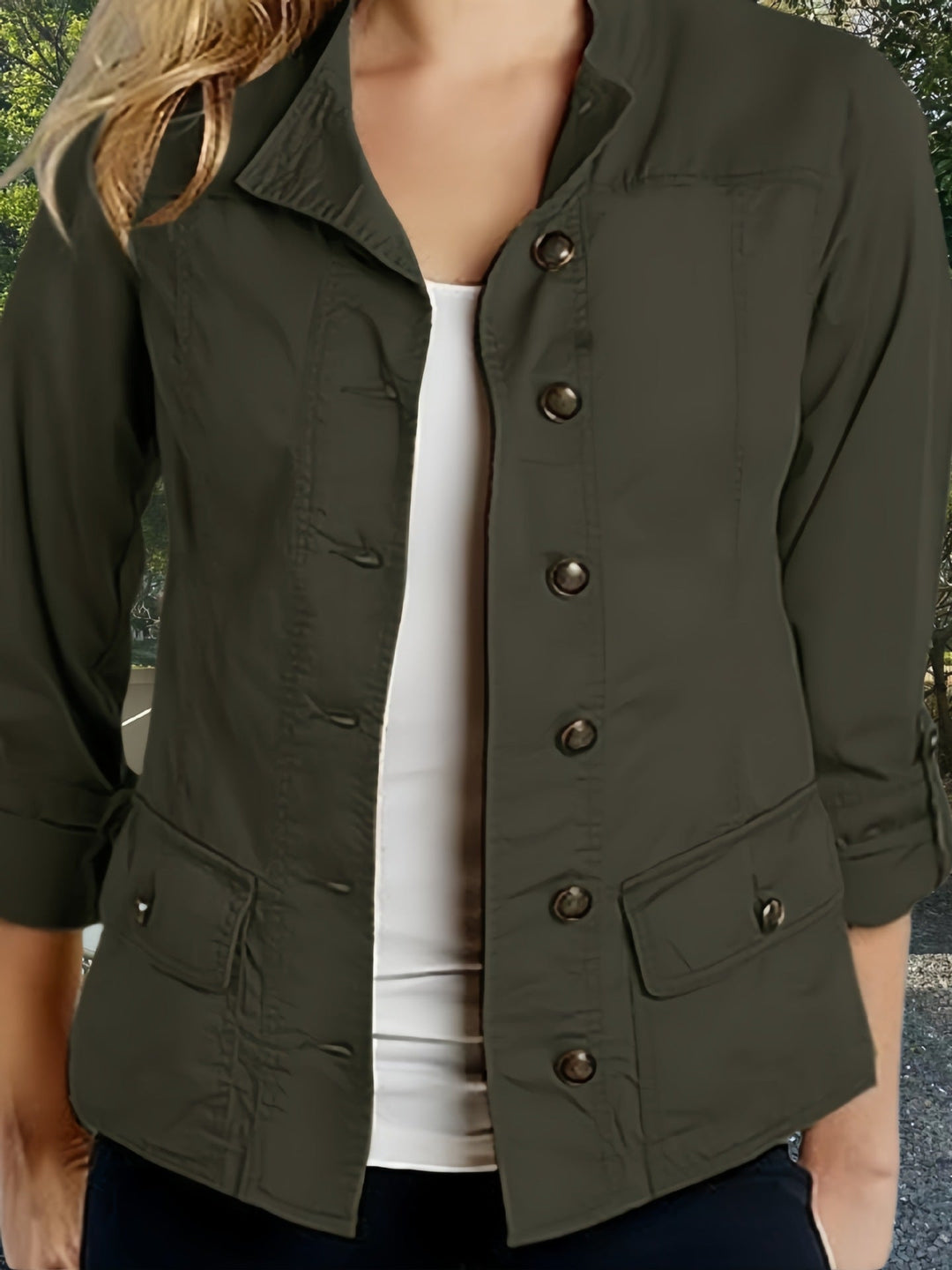 Damen Leichte Sommerjacke mit praktischen Taschen Shopnory