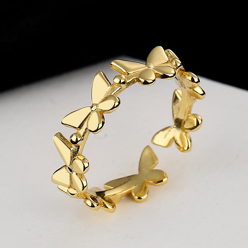 Damen Ring mit filigranem Schmetterlingsdesign aus hochwertigem Edelstahl Shop Nory