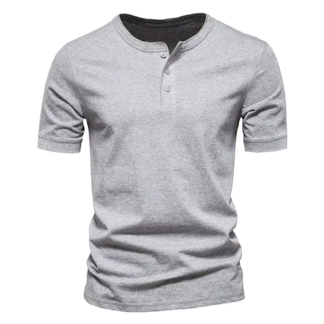 Herren Kurzarm-Henley-Shirt mit praktischer Knopfleiste und bequemer Passform