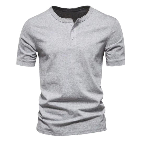 Herren Kurzarm-Henley-Shirt mit praktischer Knopfleiste und bequemer Passform