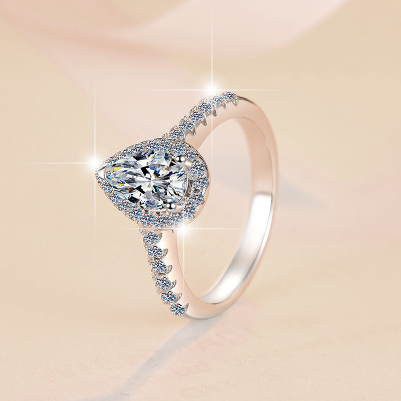 Damen eleganter Tropfenring mit funkelndem Zirkonia Shop Nory
