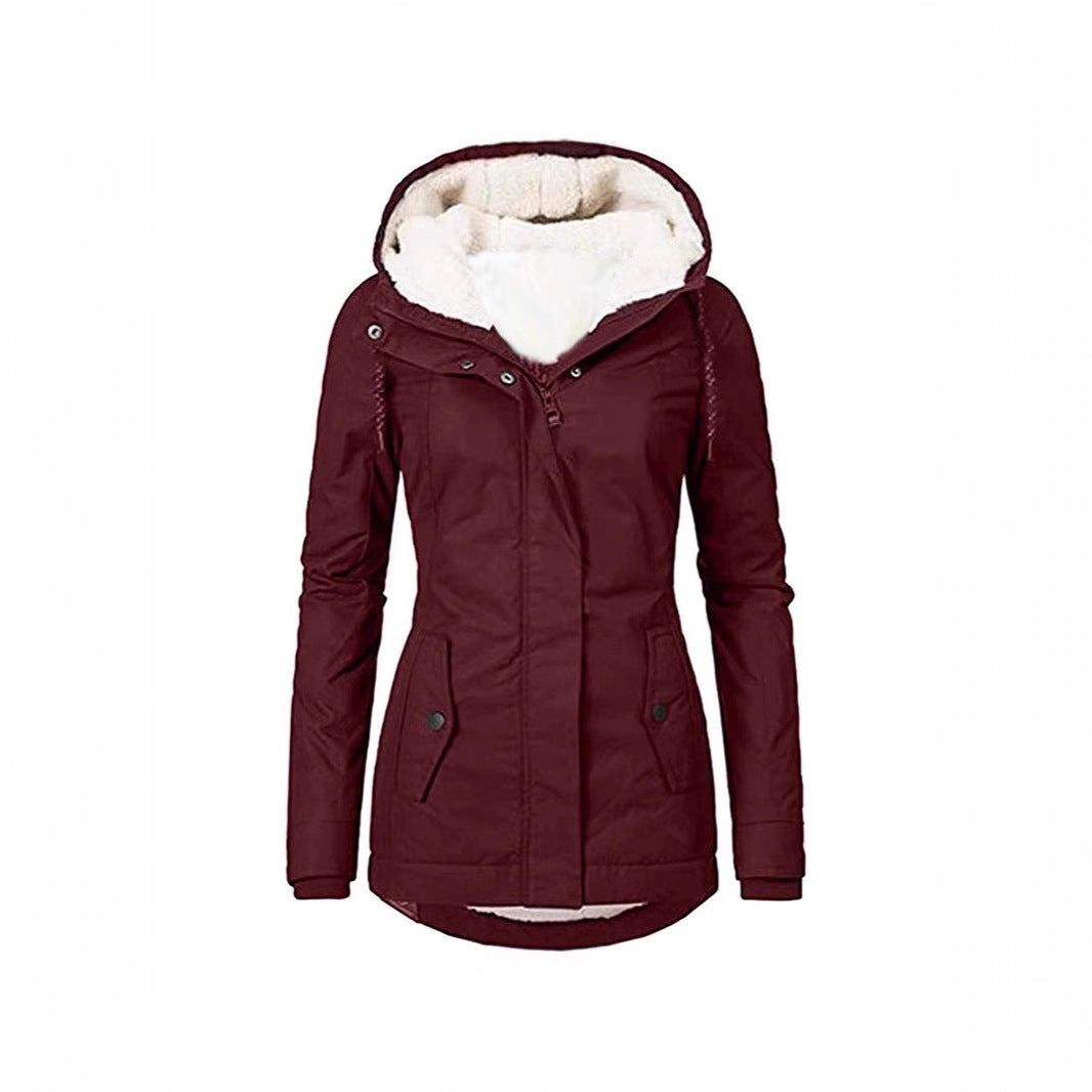 Damen Parka mit Teddyfutter, Kapuze und taillierter Silhouette Shop Nory