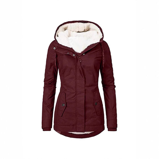 Damen Parka mit Teddyfutter, Kapuze und taillierter Silhouette Shop Nory