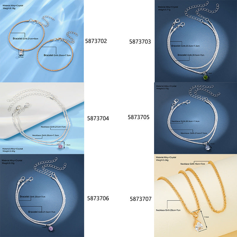 Damen Armreif-Set mit funkelnden Kristallen und zarten Gliederdesigns Shop Nory