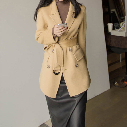 Damen Eleganter Wollblazer mit doppelter Knopfleiste Shop Nory