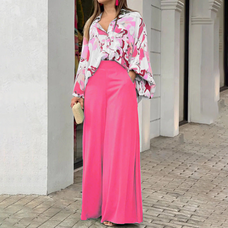 Damen Fließende Highwaist Palazzo‑Hose mit weitem Bein und elegantem Satinfall Shop Nory