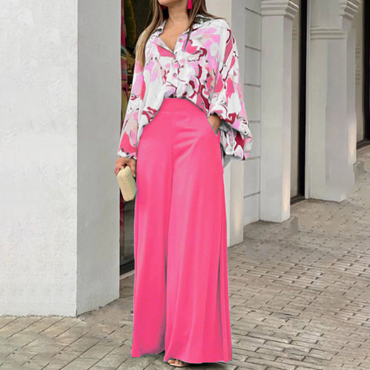 Damen Fließende Highwaist Palazzo‑Hose mit weitem Bein und elegantem Satinfall Shop Nory