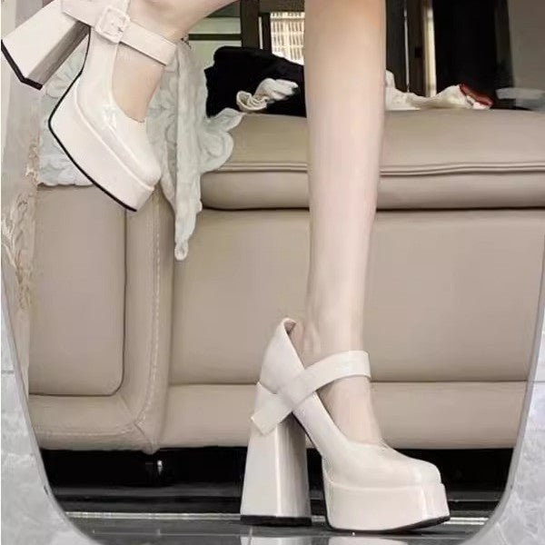 Damen Plateau‑Mary‑Jane Pumps mit Schnallenriemen und sculpted Blockabsatz Shop Nory