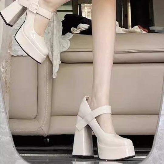 Damen Plateau‑Mary‑Jane Pumps mit Schnallenriemen und sculpted Blockabsatz Shop Nory