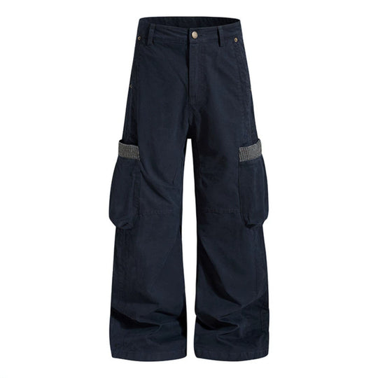Damen Weite High‑Waist Cargo‑Culotte mit großen Beuteltaschen und Karobündchen Shop Nory