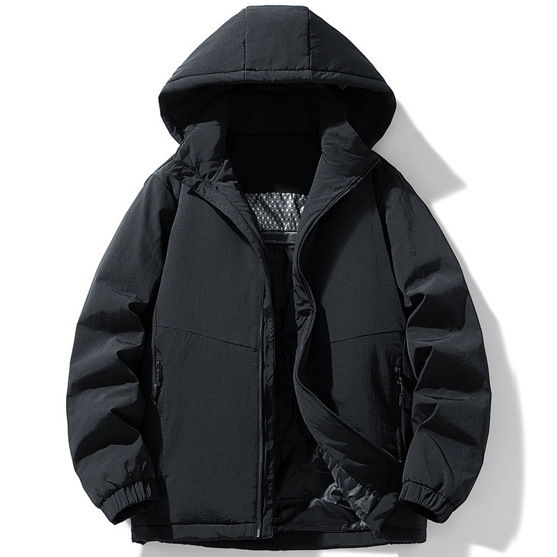 Herren Gepolsterte Thermo-Winterjacke mit Kapuze, wasserabweisender Außenhaut und Reißverschlusstaschen Shop Nory